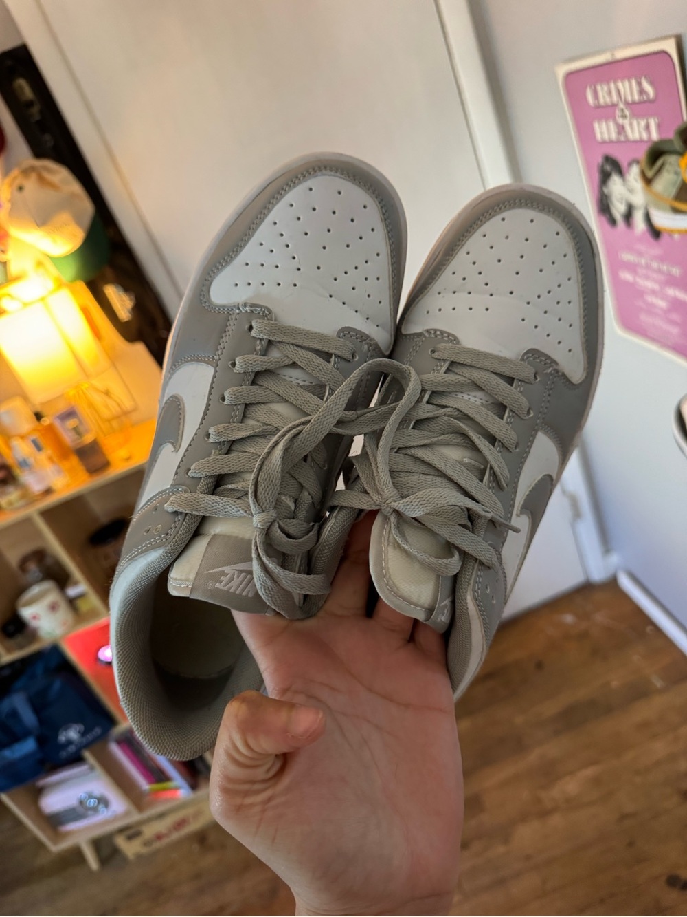Nike Low-Top Sneakers in Gray & White